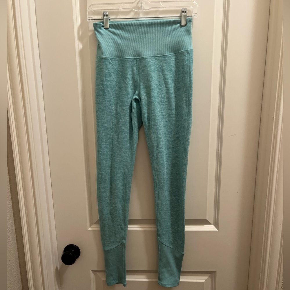 Alo Yoga Sz Small High Waist Lounge Legging Alosoft Full Length Lt Blue Heather